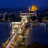Budapest chain bridge night SQ